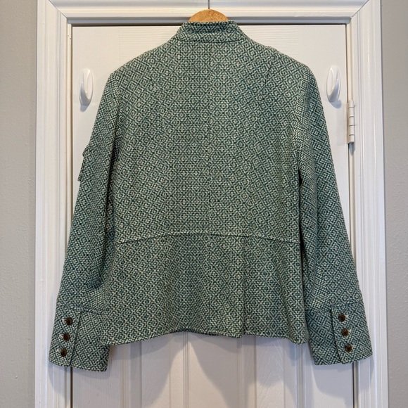 Sundance Tweed Blazer Women’s Sz 6 Green Military Wool Blend Colorful Preppy - Picture 2 of 8